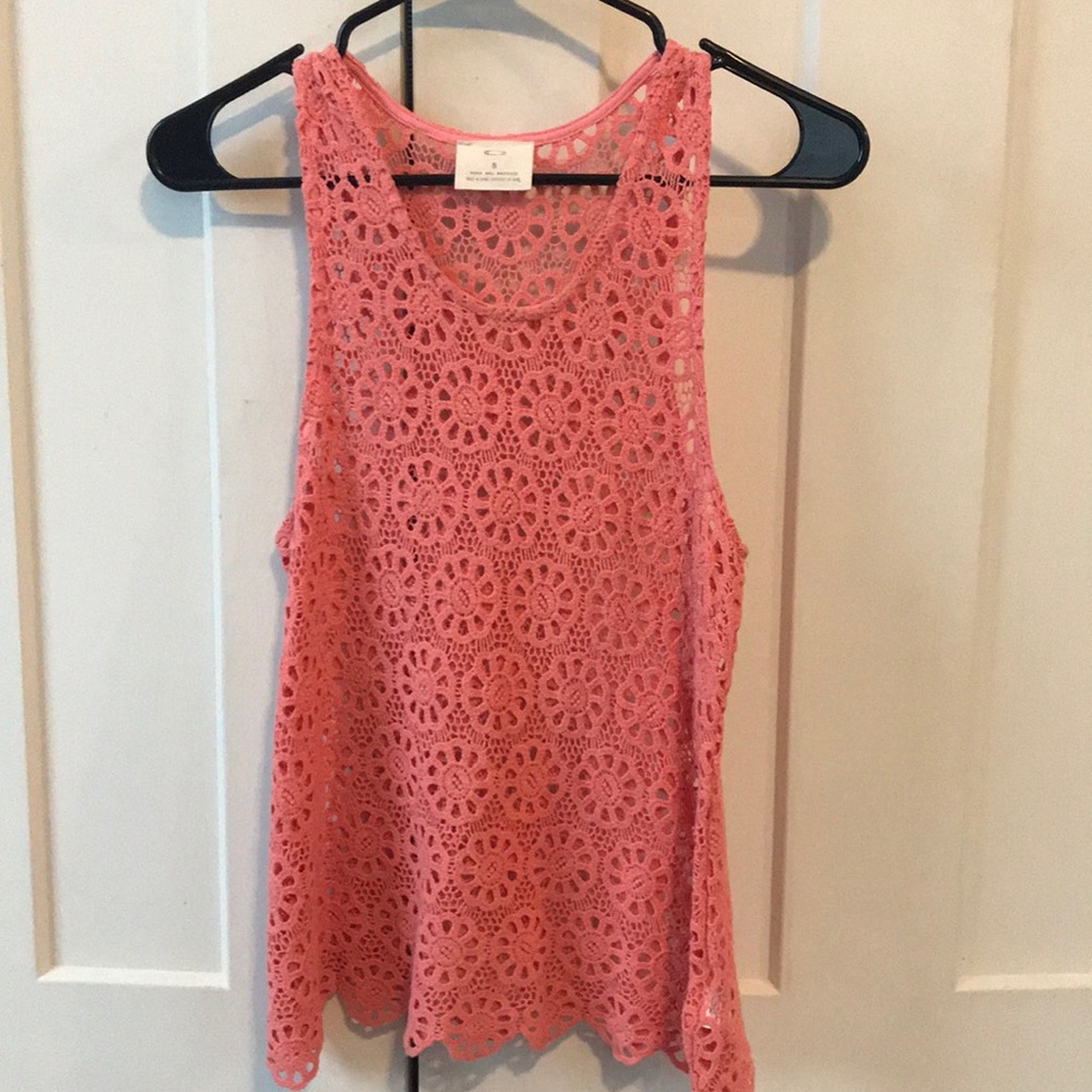 Coral Crochet Tank